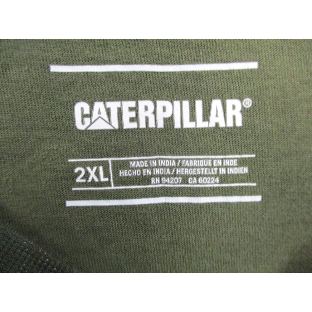 Caterpillar Mens Camo Long Sleeve Graphic T-Shirt CAT Logo Green XL - Picture 4 of 10